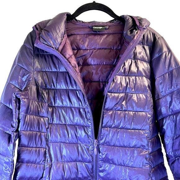 George Women's Puffer Jacket S Winter Purple Long - Picture 2 of 14